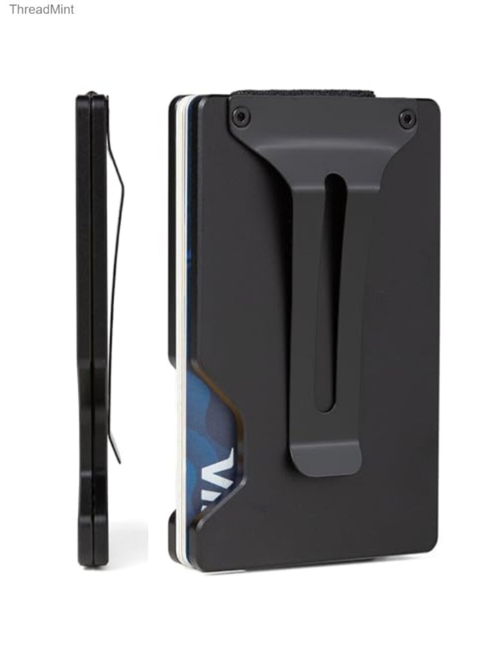Minimalist Carbon Fiber Wallet Money Clip Cash Strap RFID Blocking Aluminum
